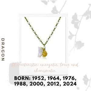 Dragon Chinese Zodiac Handmade Jade Necklace Pendant